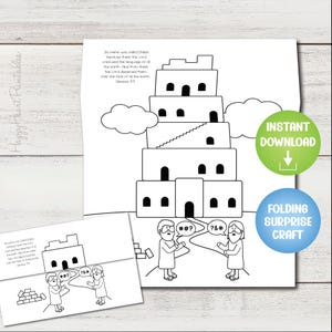 Turm von Babel Klapp-Überraschungs-Bibel-Handwerk