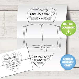 Hide God's Word in Your Heart Folding Surprise Bible Craft
