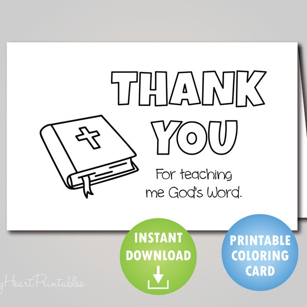 Sunday School Teacher Thank You Card