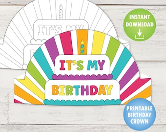 Printable Birthday Crown for Coloring