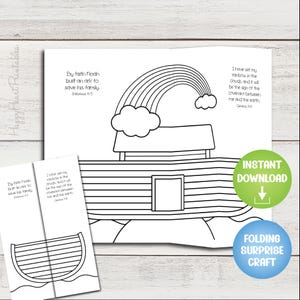 Noah&#39;s Ark Folding Surprise Bible Craft