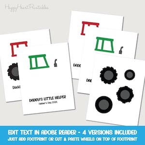 Footprint Tractor - Printable Father's Day Craft image 2