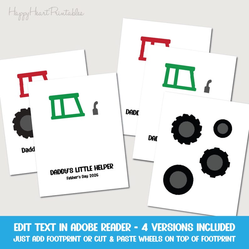 Footprint Tractor - Printable Father's Day Craft image 2