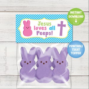 Christian Easter Treat Topper - Jesus loves all Peeps