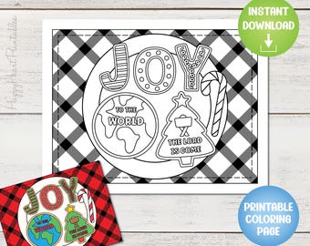 Joy to the World Christmas Cookie Printable Coloring Page