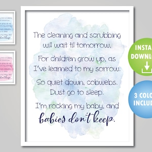 Babies Don&#39;t Keep Printable - Nursery Wall Art