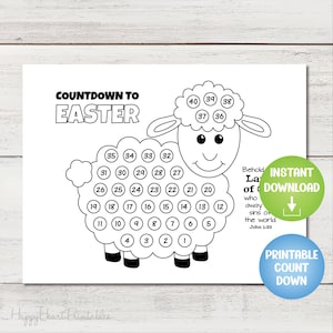 Printable Easter Countdown with Lamb