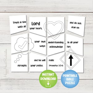 Puzzle con versetti biblici stampabili - Proverbi 3:5