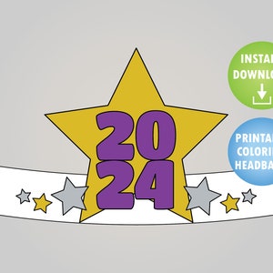 New Years Eve Printable Headband Hat - Etsy