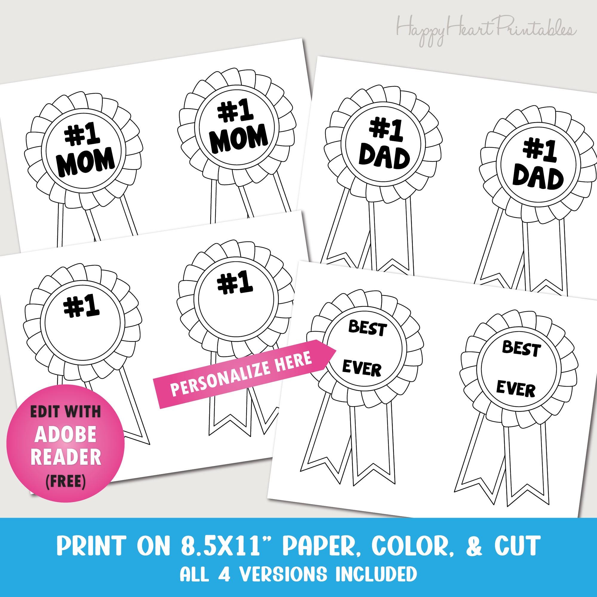 Number One Ribbon Printable Number One Printable Coloring Ribbon - Etsy