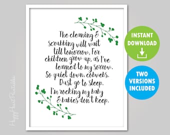 Babies Don't Keep Printable - Rocking My Baby - Nursery Laurel - Nursery Printable - Nursery Wall Art