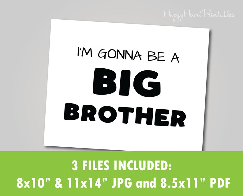 Big Brother Announcement Sign Printable | Etsy