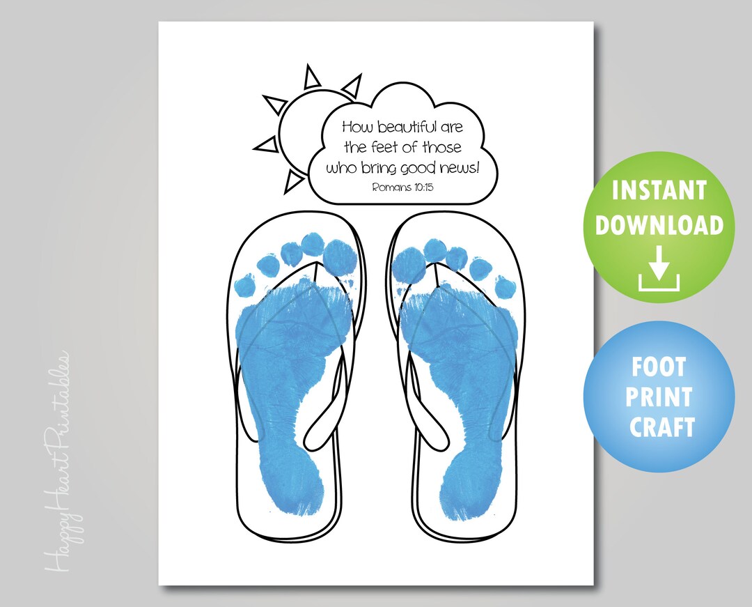 Flip Flop Footprint Bible Craft - Etsy