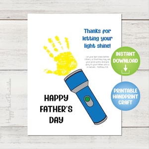 Lampe de poche pour la fête des pères avec empreintes manuelles - Laissez votre lumière briller