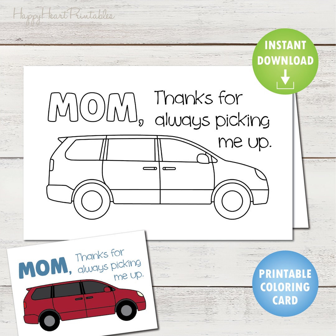 Minivan Printable Mother's Day Card - Etsy