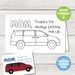 Minivan Printable Mother's Day Card - Etsy