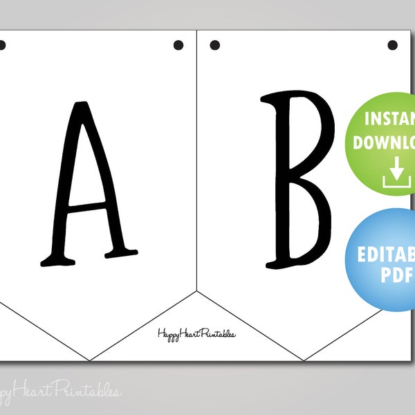 Editable Pennant Banner Pattern - Printable Banner Template