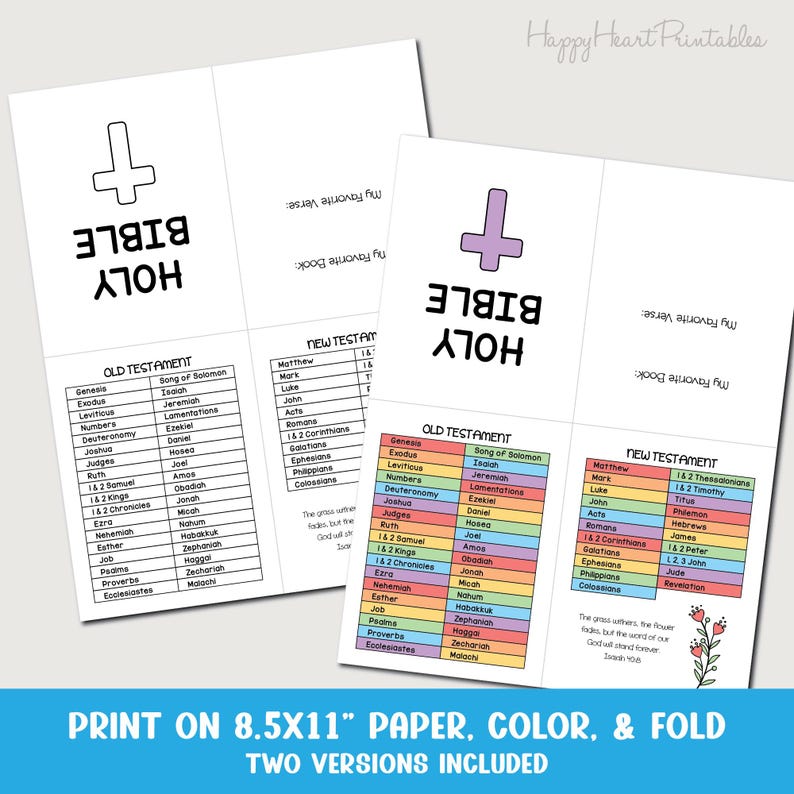 Books of the Bible Printable Booklet - Etsy Canada