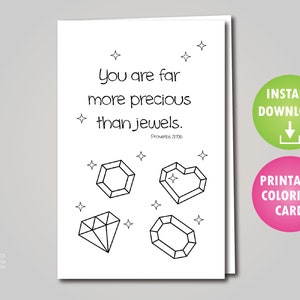 Mother&#39;s Day Printable Coloring Card - More Precious Than Jewels