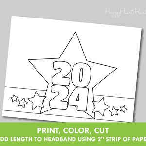 New Years Eve Printable Headband Hat - Etsy
