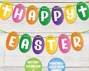 Banner de feliz Pascua con gominolas