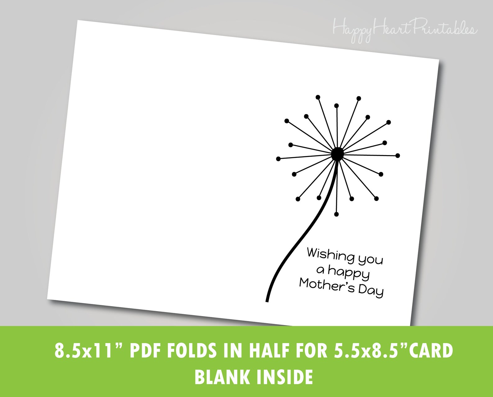 Fingerprint Dandelion Mother s Day Card Etsy