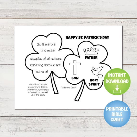 Shamrock Trinity Printable St. Patrick's Day Craft