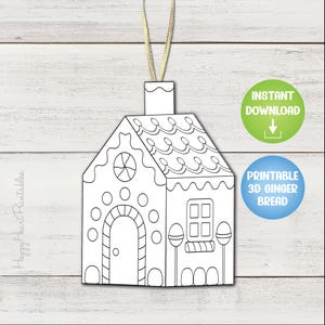 Gingerbread House Printable 3D Christmas Ornament