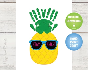Handprint Pineapple Printable Template- Handprint Craft