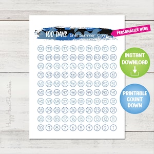 100-Tage-Countdown - Druckbares 100-Tage-Diagramm