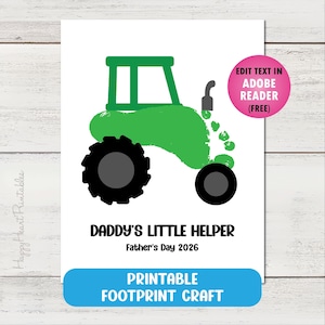 Footprint Tractor - Printable Father's Day Craft image 1