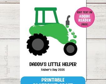 Footprint Tractor - Printable Father's Day Craft