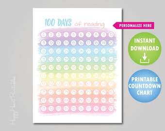 100 Day Countdown - Printable 100 Days Chart