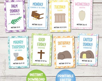 Holy Week Cards - Easter Story Cards - Printable
