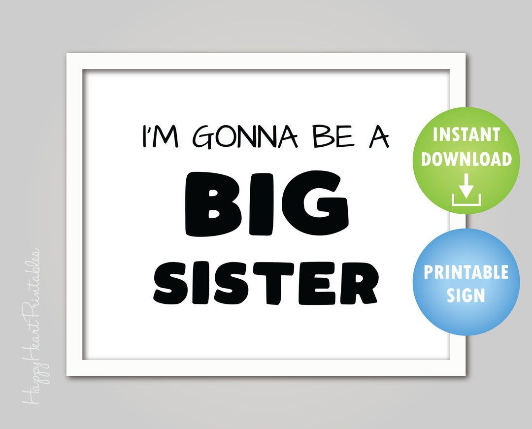 Big Sister Announcement Sign - Printable - Etsy