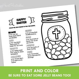 Jelly Bean Gospel Coloring Sheet - Easter - Etsy