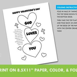 Valentine's Day Folding Surprise Craft or Card God Loves you image 2