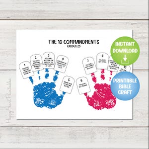 10 Commandments Handprint Craft Printable