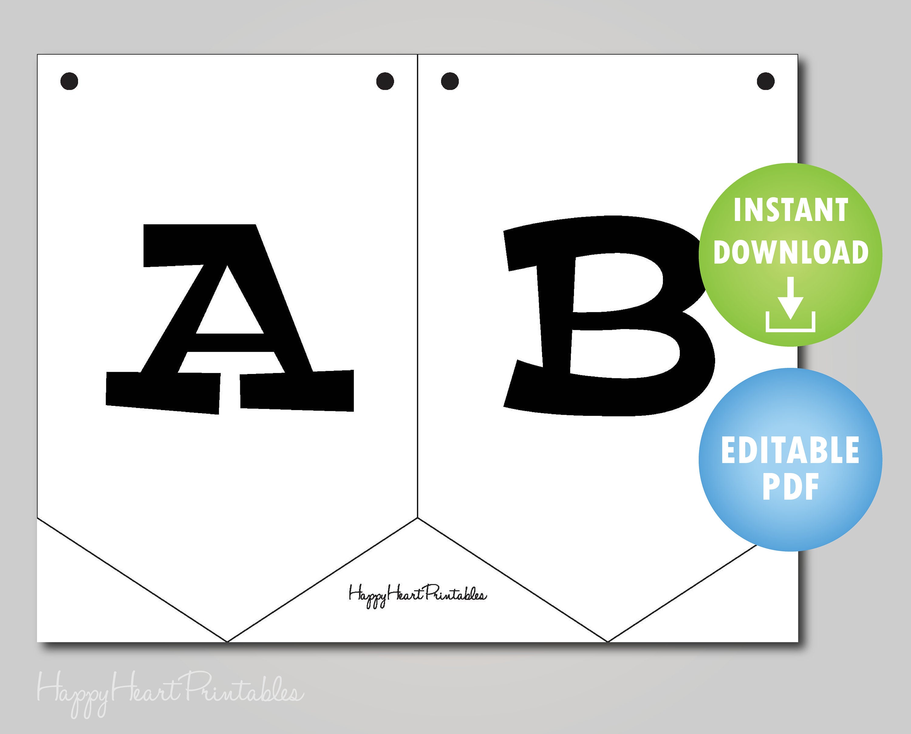 Editable Pennant Banner Pattern With Serif Font Printable Etsy