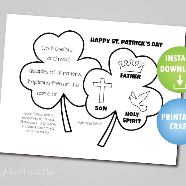 Shamrock Trinity Printable St. Patrick's Day Craft