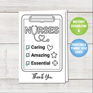 Nurse Thank You Coloring Card