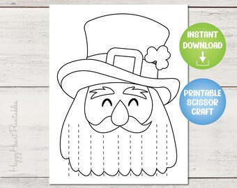 Leprechaun Scissor Craft - St. Patrick's Day Printable