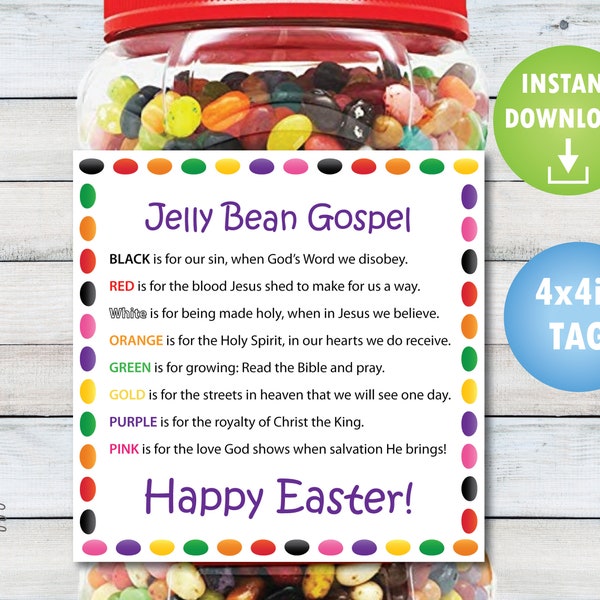 Easter Treat Tag - Jelly Bean Gospel