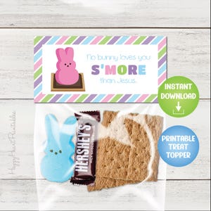 Smore Easter Treat Topper - No Bunny Loves You Smore Than Jesus