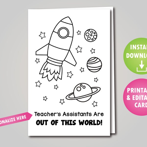Teacher Thank You Card - Out of this World