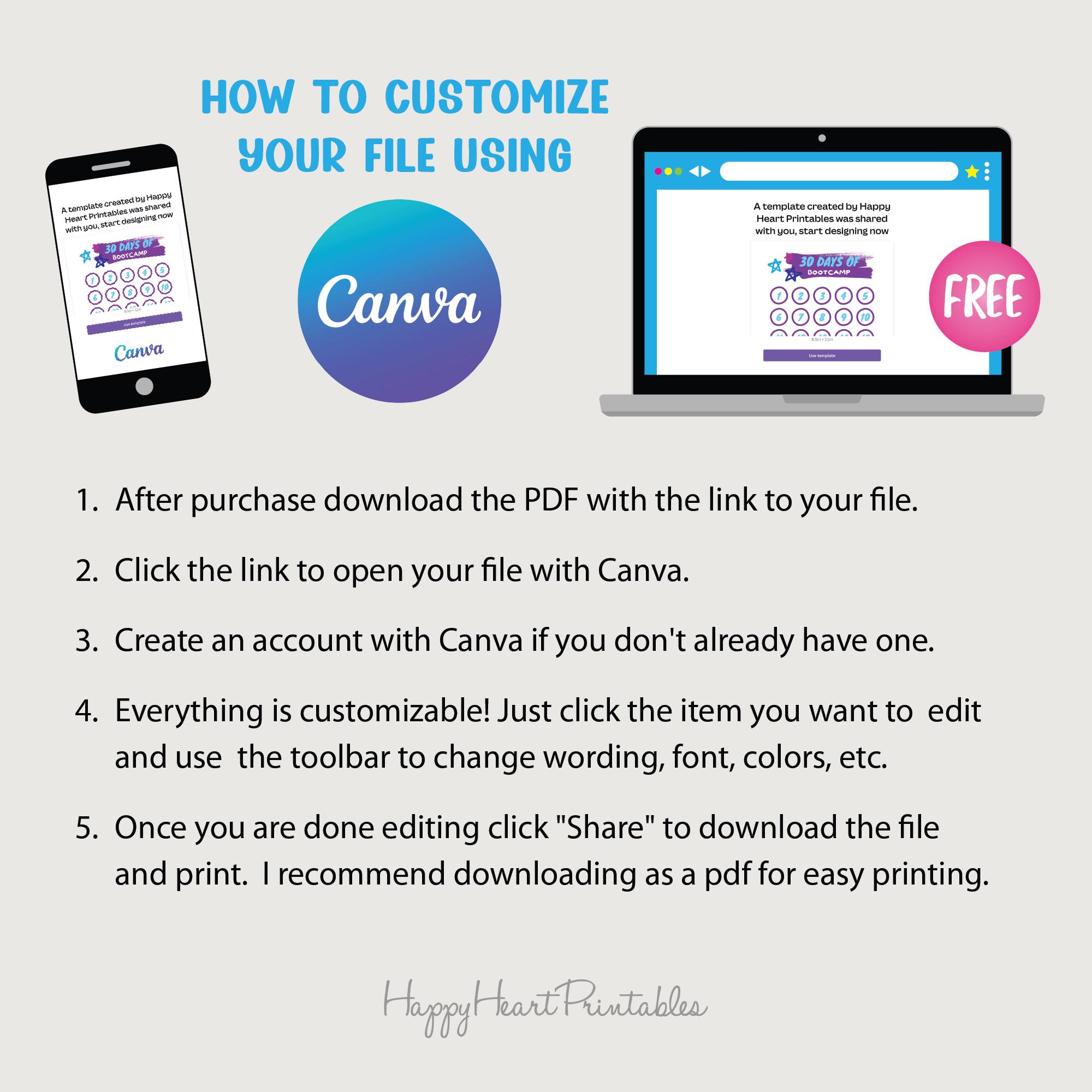 Fully Customizable Countdown Template for Canva - Etsy