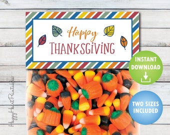 Thanksgiving treat bags with free printable