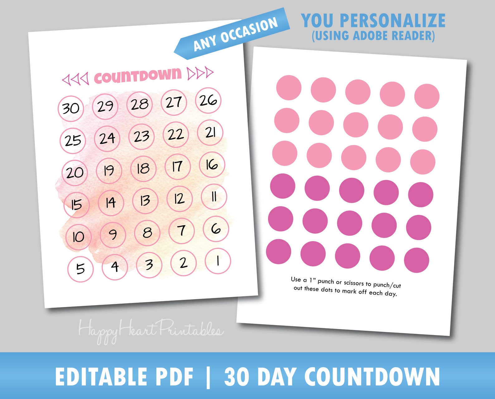 Printable Countdown Personalize For Any Occasion Etsy