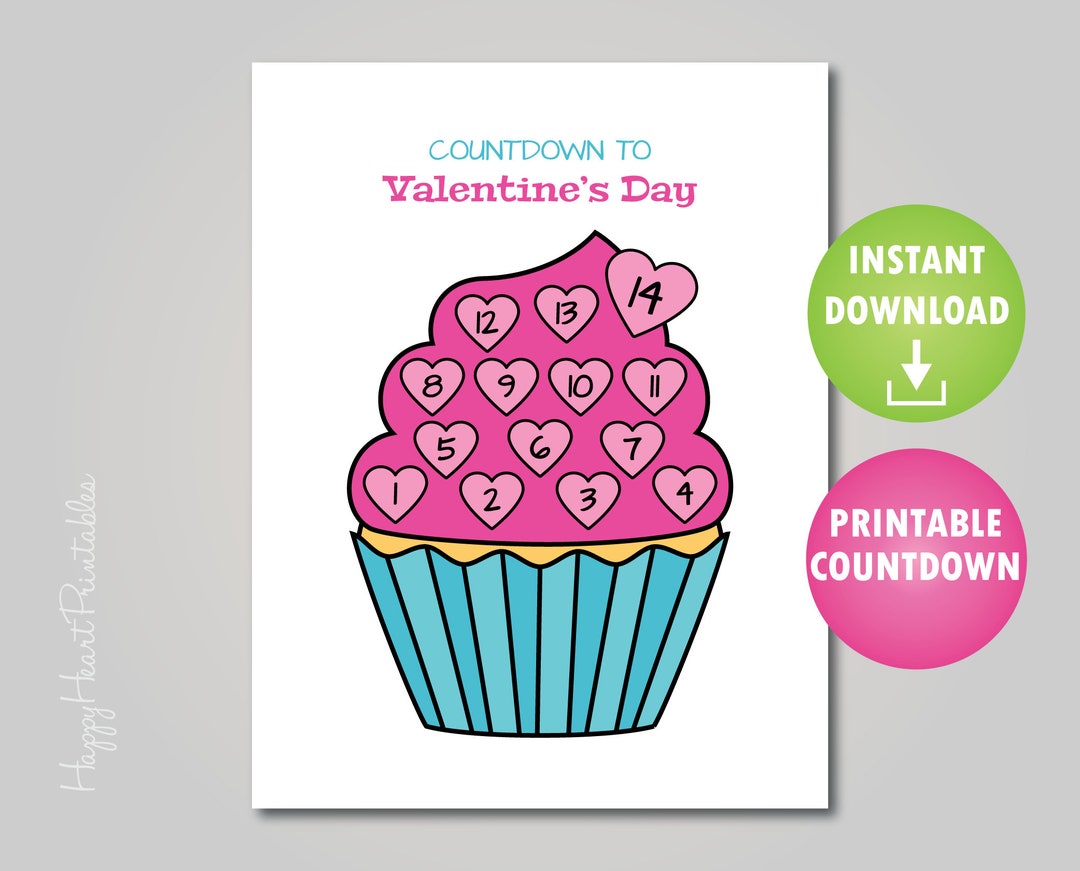 Printable Valentine's Day Countdown - Etsy