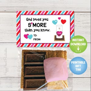 God Loves You - Smore Valentine Printable Topper